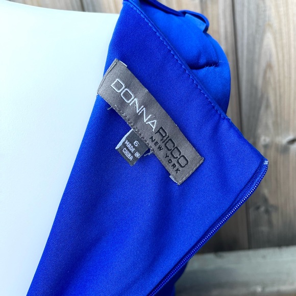 Donna Ricco Bright Royal Blue Satin Dress - Picture 5 of 6